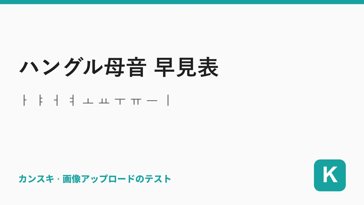 ハングル母音 早見表